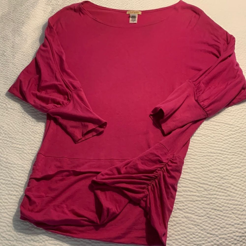 KIKA PAPRIKA, 3/4 sleeve, open shoulder, scrunch sides, size 2, great condition
